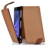 Cadorabo Ohišje, združljivo z Sony Xperia Z2 v sedlo rjave barve - Zaščitni ovitek v obliki flipa iz teksturiranega umetnega usnja, (20558850) | Shoptok.si