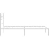  Metalni okvir za krevet s uzglavljem bijeli 107x203 cm | shoptok.hr