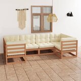 The Living Store Vrtna sedežna garnitura z blazinami 6-delna medeno rjava - Vrtna Sedežna Garnitura, (21469405) | Shoptok.si