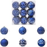  Set božićnih kuglica XL 18 kom. Plava i bijela 8 cm Polistiren | shoptok.hr