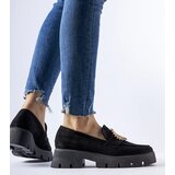 Gemre Black moccasins adorned with a Stanislas buckle | Shoptok.si