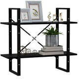 Ormarić za knjige s 2 razine crni 80x30x70 cm masivna borovina | Eponuda.ba