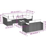  10-dijelni set vrtnih sofa od poliratana s jastucima smeđi | shoptok.hr