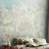  Foto tapeta - Blossoming among pastels - abstract with floral motif and patterns 100x70 | shoptok.hr