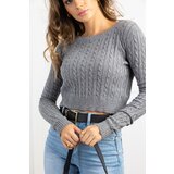 Beloved Veena crop pulover siv Cene