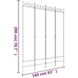 Sobna pregrada s 4 panela antracit 160 x 200 cm od tkanine | shoptok.hr