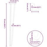 vidaXL noge za mizo za lase 4 kosi naravno jeklo 72 cm trdno jeklo | Shoptok.si