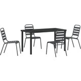 vidaXL 5-dijelni blagovaonski set tamno sivi čelik | shoptok.hr