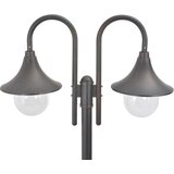 vidaXL vrtna ulična svetilka 220 cm E27 aluminij 2 svetilki bronasta | Shoptok.si
