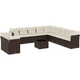 vidaXL 12-dijelni set vrtnih sofa od poliratana s jastucima smeđi | shoptok.hr