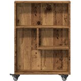 vidaXL Uska kolica za pohranu boja drva 48x13x68 cm konstruirano drvo | shoptok.hr