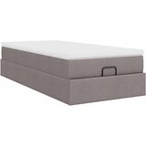  Otomanski okvir kreveta s madraca smeđesivi 90x190cm tkanine | shoptok.hr