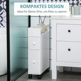  Kupaonski ormarić uskog dizajna dvije ladice četiri kotačića bijeli 16 x 49 5 x 66 cm | shoptok.hr