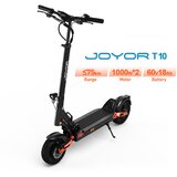 Joyor T10 e-skuter, 2*1000W motor, 60V 18Ah baterija, 25km/h, 75km doseg. Aluminijasta okvir, hidravlične zavorne, 10" pnevmatike., (22095635) u