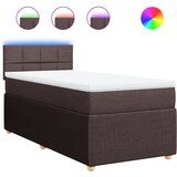 vidaXL Box spring postelja z vzmetnico temno rjava 100x200 cm blago, (21291647) | Shoptok.si