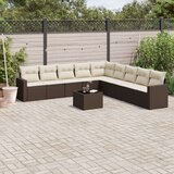 vidaXL 10-dijelni set vrtnih sofa od poliratana s jastucima smeđi | shoptok.hr