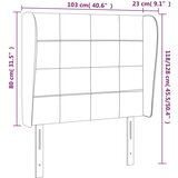  Vzglavje z ušesi črno 103x23x118/128 cm žamet, (20952995) | Shoptok.si