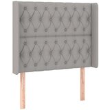 Uzglavlje s ušima svjetlosivo 93x16x118/128 cm od tkanine | shoptok.hr