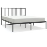 The Living Store Kovinski posteljni okvir z vzglavjem črn 140x190 cm - Posteljni Okvir, (21530452) | Shoptok.si