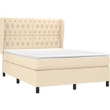  Krevet s oprugama i madracem krem 140x200 cm od tkanine | shoptok.hr