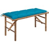  Sklopiva vrtna klupa s jastukom 118 cm od bambusa | shoptok.hr