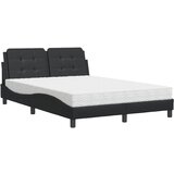 The Living Store Postelja z vzmetnico črna 140x200 cm umetno usnje - Postelja, (21607447) | Shoptok.si