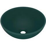 Maison Chic Razkošen Umivalnik - Kopalna umivalnik - Lavabo okrogel mat temno zelen 32,5x14 cm keramičen, (21684897) Cene