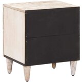  Noćni ormar Bijelo 40 x 33 5 x 46 cm Čvrsto drvo manga - Bijelo 1 | shoptok.hr