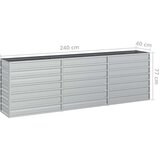 vidaXL Povišena vrtna gredica 240 x 40 x 77 cm pocinčani čelik srebrna | shoptok.hr