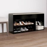 vidaXL Klop za čevlje z blazino črna 104x30x49 cm iverna plošča Cene