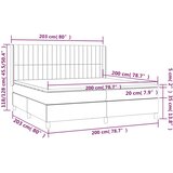  box spring s madracem LED svjetlosivi 200x200 cm baršun | shoptok.hr
