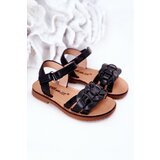 Kesi sandale za devojčice zmijskim šarama Black Baxlee | ePonuda.com
