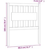  Uzglavlje za krevet crno 80,5 x 4 x 100 cm od masivne borovine | Eponuda.ba