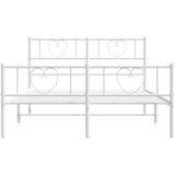  Metalni okvir kreveta uzglavlje i podnožje bijeli 140 x 190 cm | Eponuda.com