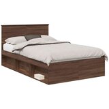  Okvir za krevet s uzglavljem Smeđi hrast 120 x 190 cm | shoptok.hr