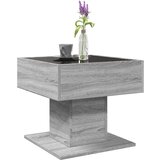 vidaXL Klubska mizica LED siva sonoma 50x50x45 cm inženirski les | Shoptok.si