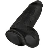 King Cock 9 Chubby - vakuumska čašica, testikularni dildo (23 cm) - crni | shoptok.hr