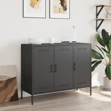  The Living Store Komoda črna 100,5x39x79 cm hladno valjano jeklo - Komoda, (21496132) Cene