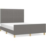  Okvir za krevet s uzglavljem tamnosivi 140x190 cm od tkanine | shoptok.hr