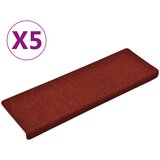  Otirači za stepenice 5 kom bordo 65x21x4 cm prošiveni | shoptok.hr