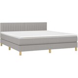  Krevet box spring s madracem LED svjetlosivi 160x200 cm tkanina | shoptok.hr