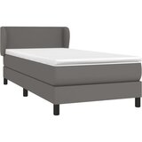  Box spring postelja z vzmetnico siva 80x200 cm umetno usnje, (20901332) | Shoptok.si