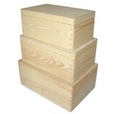  Set lesenih škatel s pokrovom za dekoriranje - 3 kom | Shoptok.si