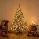  Umjetno božićno drvce s kuglicom 120 cm 150 LED lampica - Zelena i bijela 120 cm s LED-ima i ružičastim lopticama Cijene