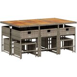  11-dijelni vrtni blagovaonski set s jastucima poliratan sivi | shoptok.hr