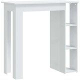 vidaXL Barski stol s policom sjajni bijeli 102 x 50 x 103,5 cm iverica | shoptok.hr