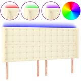  Uzglavlje krem 203 x 16 x 118/128 cm od umjetne kože | shoptok.hr