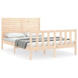 Maison Chic Posteljni Okvir - Dvoposteljna postelja brez vzmetnice 140x190 cm trdna borovina, (22081654) | Shoptok.si