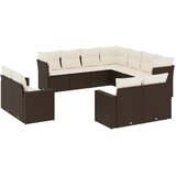  11-dijelni set vrtnih sofa od poliratana s jastucima smeđi | shoptok.hr