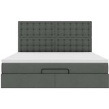 vidaXL Otomanski krevet s madracem tamnosivi 160x200cm od tkanine | shoptok.hr